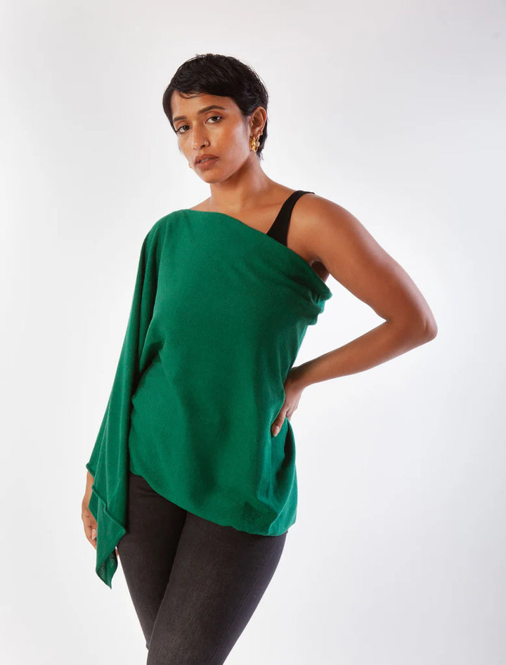 Eden Knit Poncho - Emerald