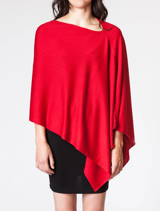 Eden Knit Poncho - Scarlet