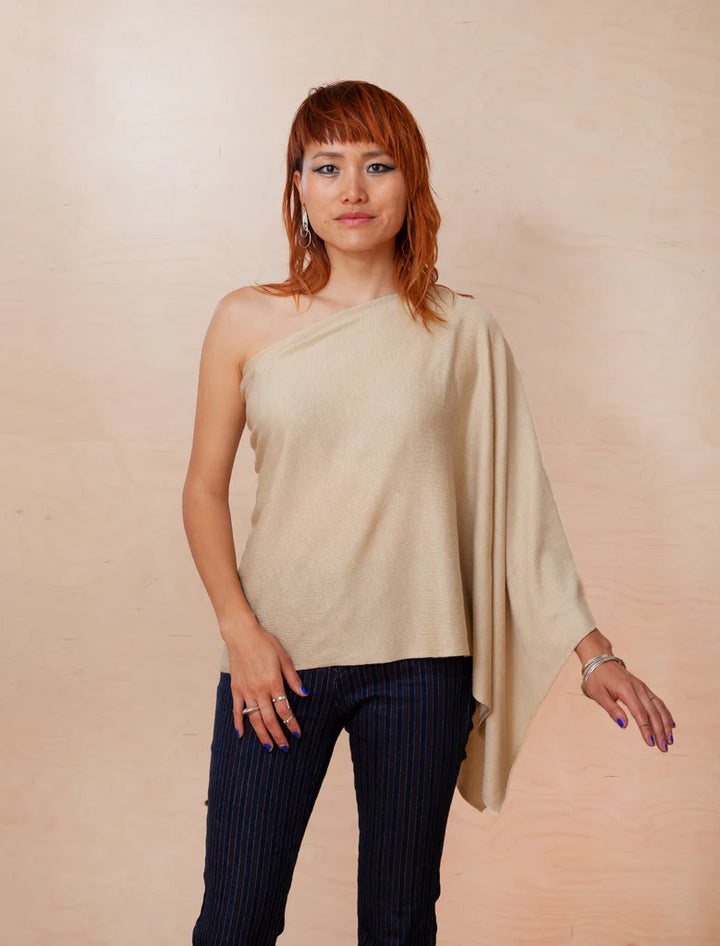 Eden Knit Poncho - Antique White