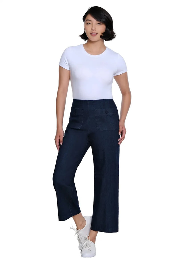 Slim Sation Wide Crop Pant - Black