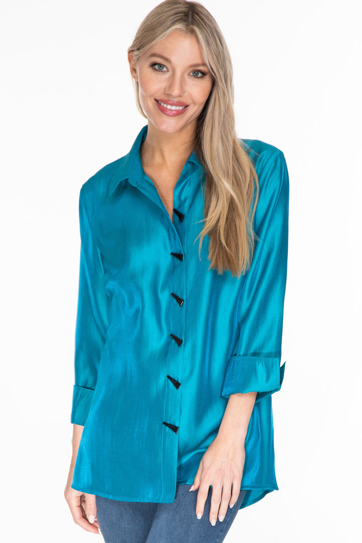 The Angelle Shirt - Bright Teal