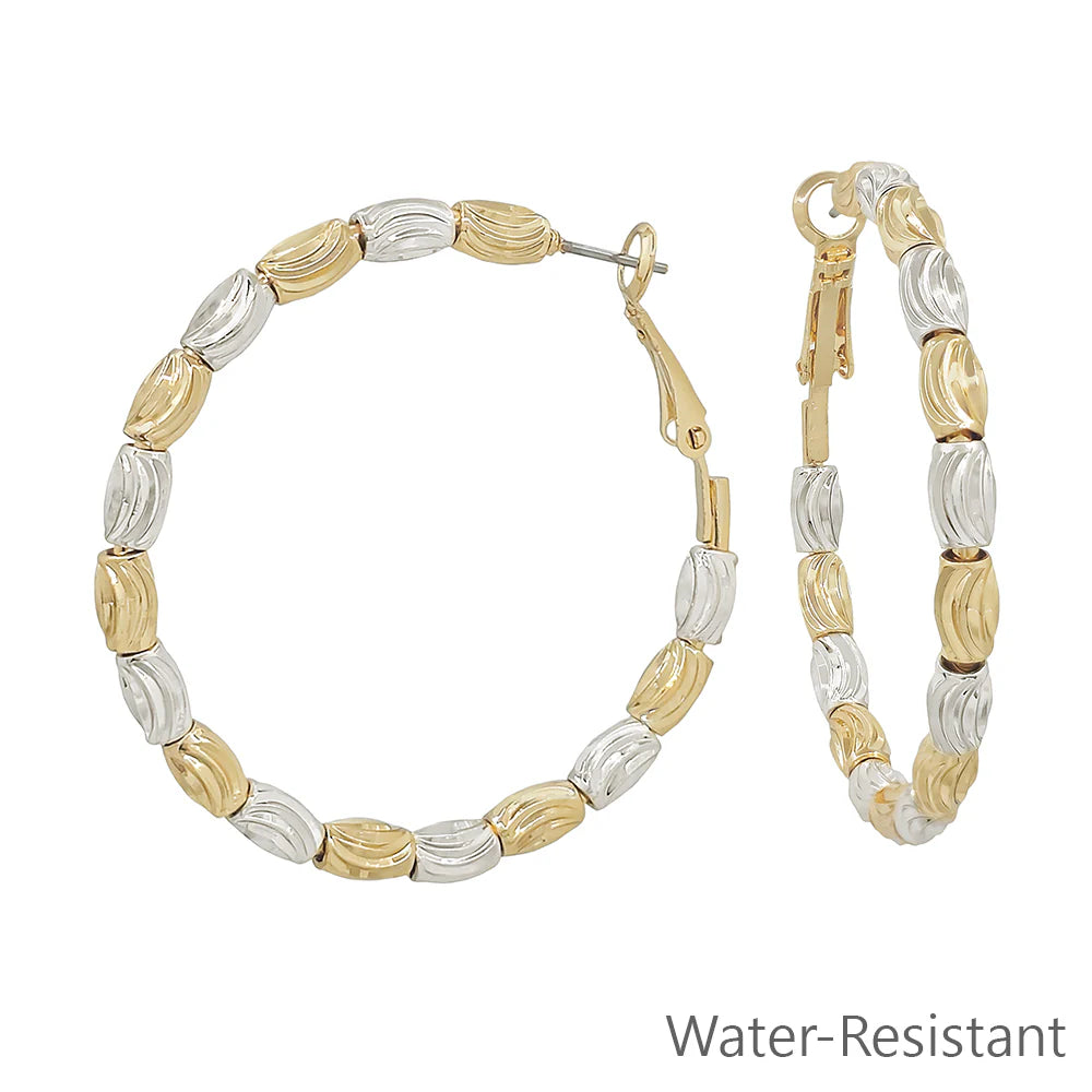 Textured Gold & Silver Earring