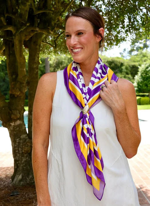 Harper Large Scarf - Purple Gold