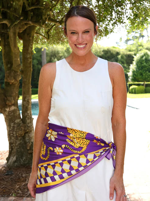 Hollis Large Scarf - Purple Gold