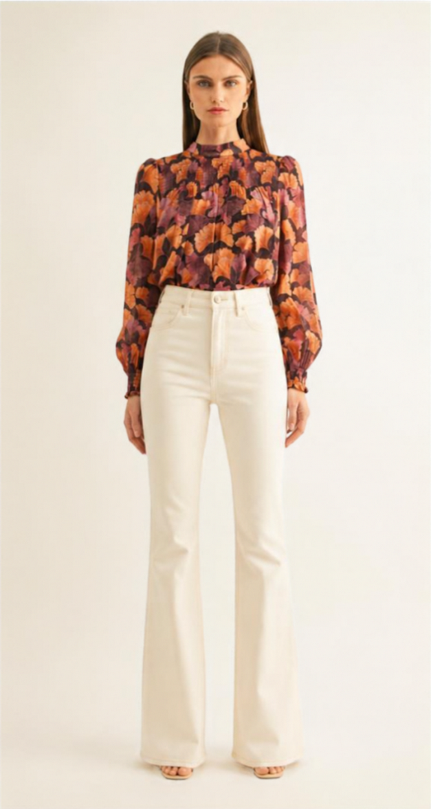 Poppy Top - Burgundy Multi