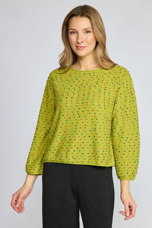 Confetti Dot Pullover - Pear