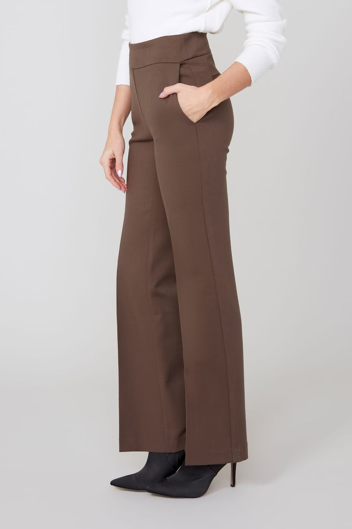 Christine Full Length Trouser Pant - Chocolate