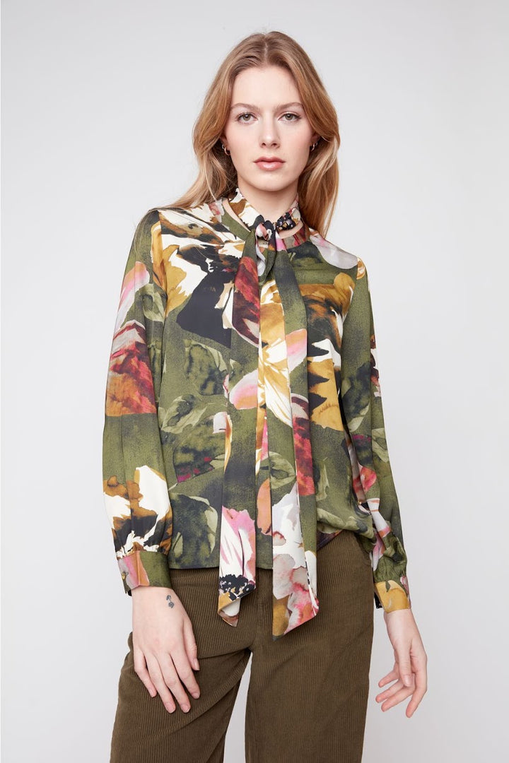Macie Blouse - Olive Combo