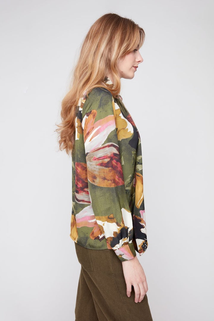 Macie Blouse - Olive Combo
