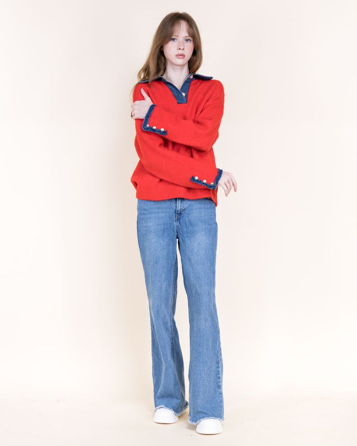 Boyfriend Sweater - Red