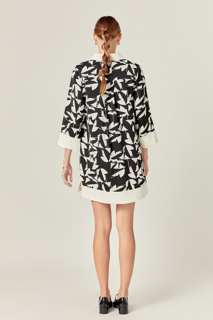 Mel Tunic Dress - Black/Ivory