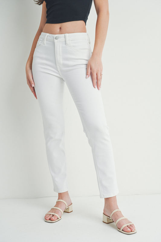 The Staci Slim Straight Jean - White