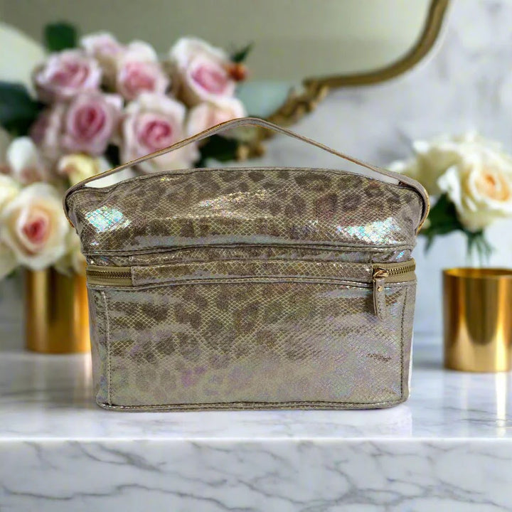 Classic Train Case - Glimmer Leopard