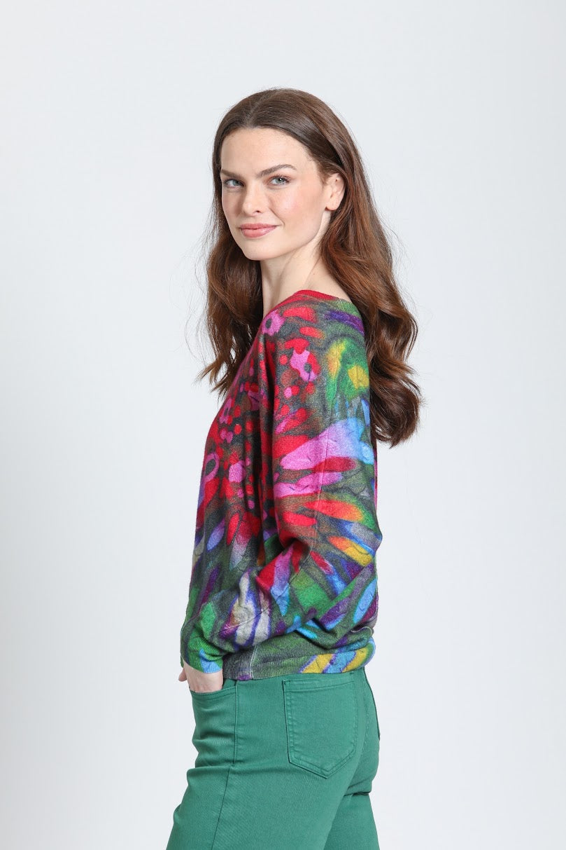 Aurora V Neck Sweater - Jewel Noir