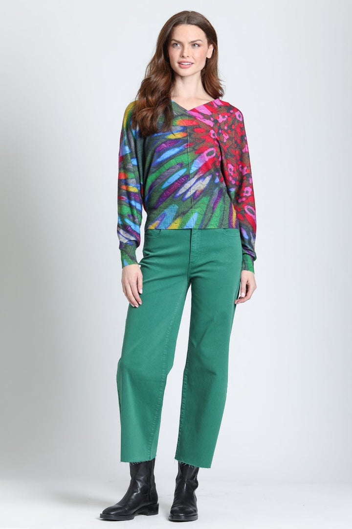 Aurora V Neck Sweater - Jewel Noir