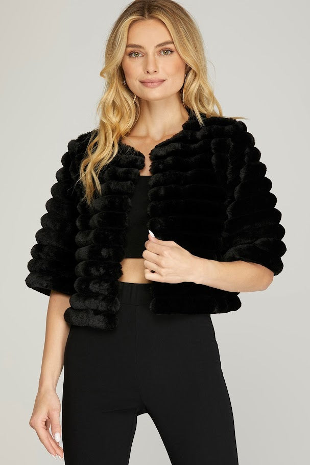 Fun Faux Fur Jacket - Black