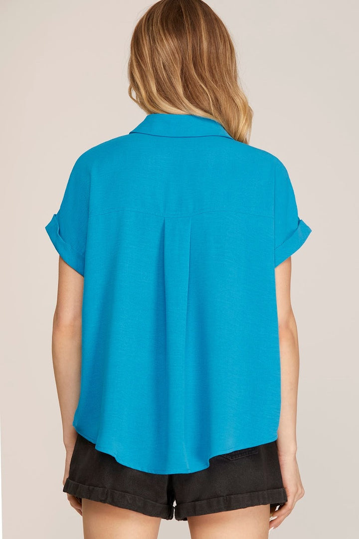 The Adelle Top - Diva Blue