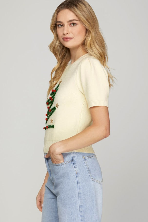 Oh Christmas Tree Sweater - Cream