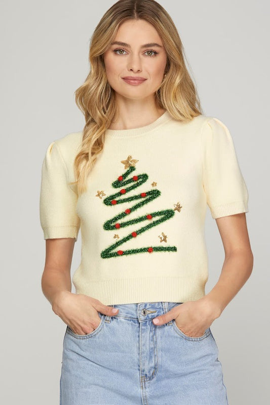 Oh Christmas Tree Sweater - Cream