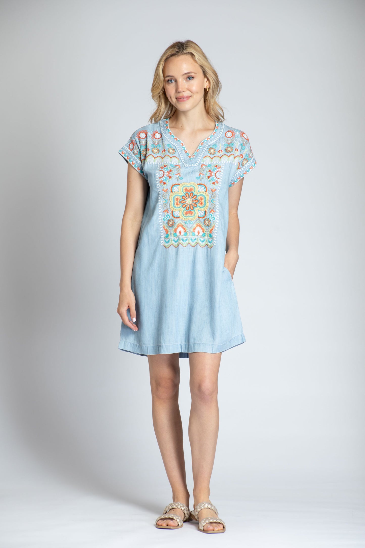 The Joy Embroidered Dress - Multi