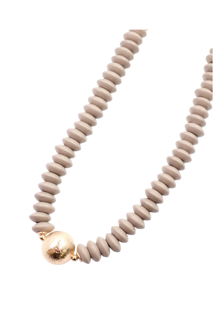 Dayle Disc & Ball Necklace - Brown