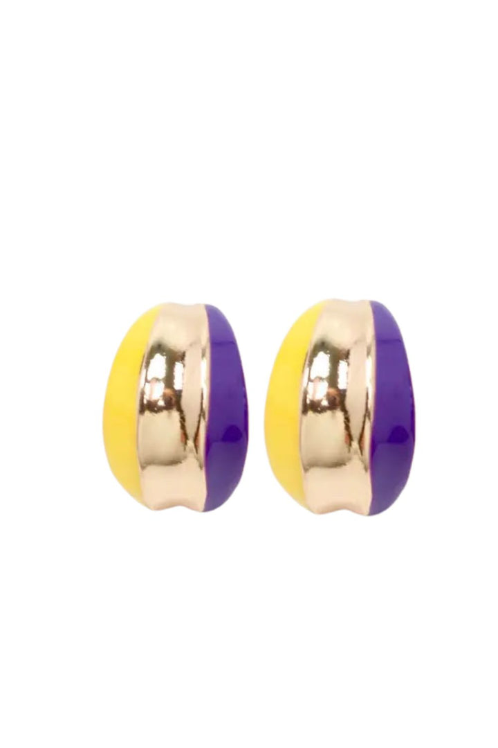 Penney Hoop Earring - Purple Yellow