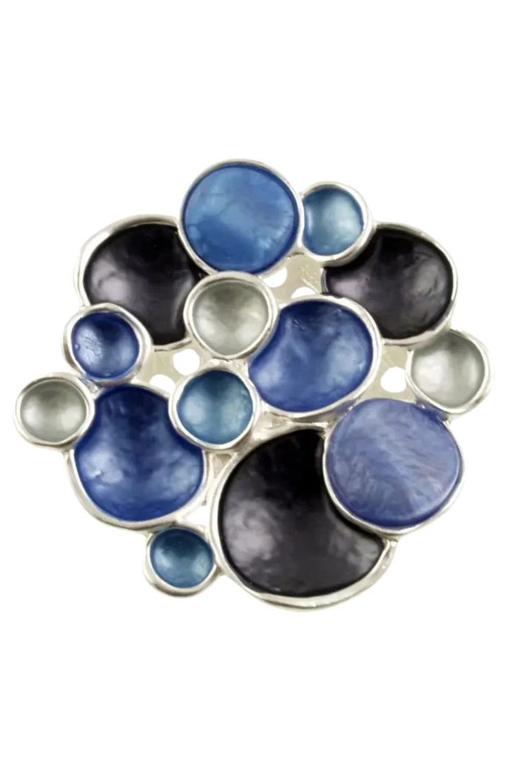 Bubble Symphony Brooch - Silver Blue