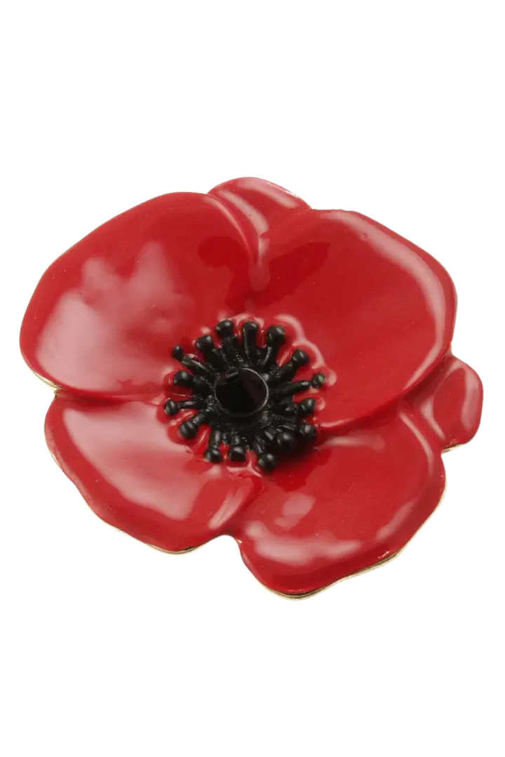 Poppy Brooch - Vibrant Red