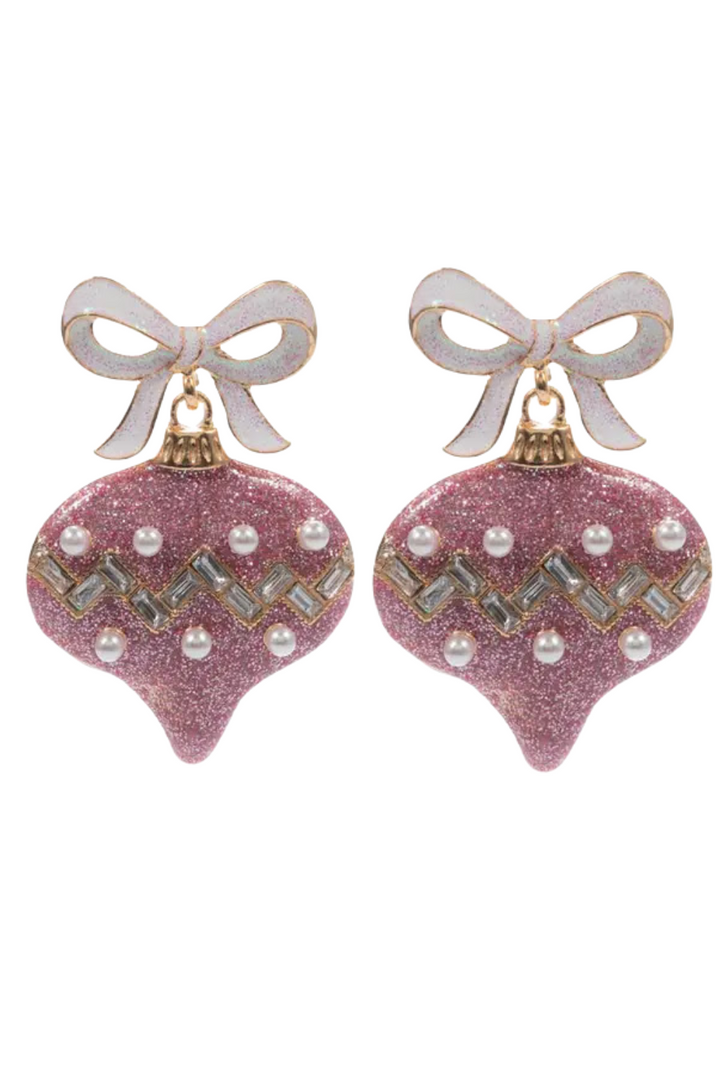 Christmas Ornament Earring - Pearl
