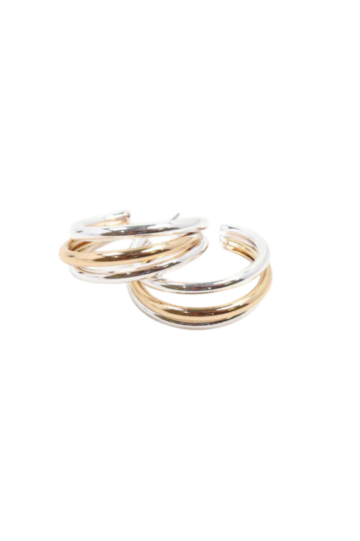 Layla Mixed Hoop - Gold Silver