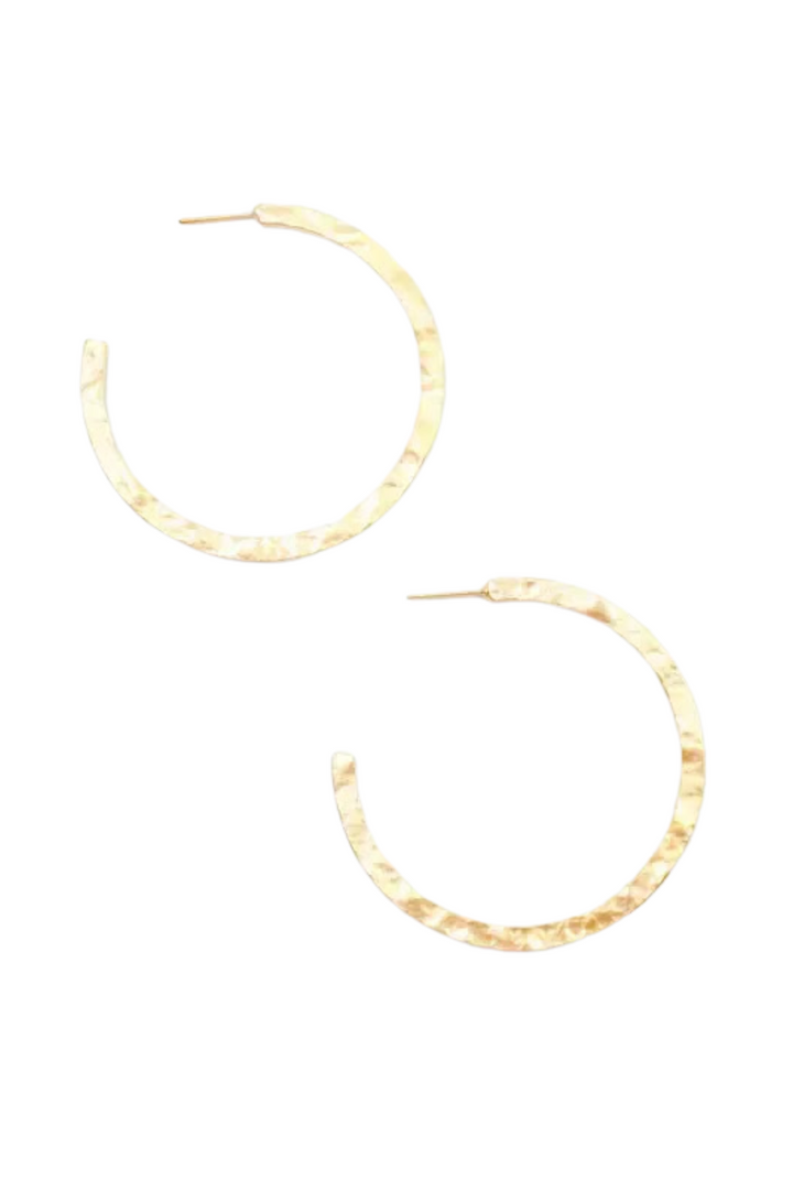 Lovett Hammered Hoop Earring - Gold