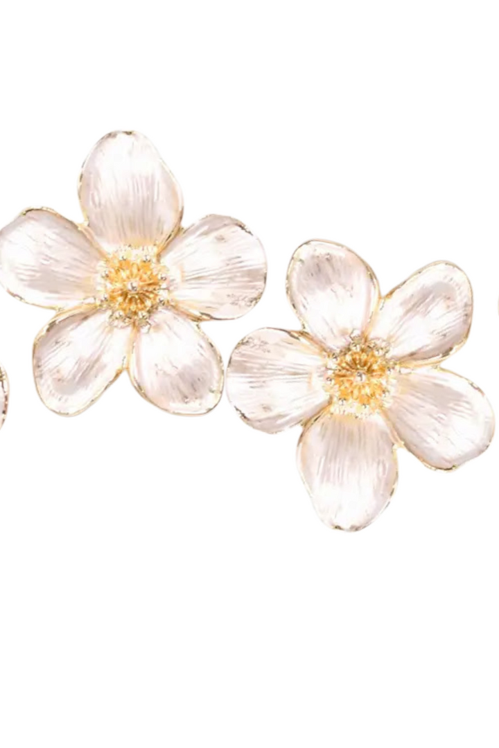 Pansy Flower Earring - Gold