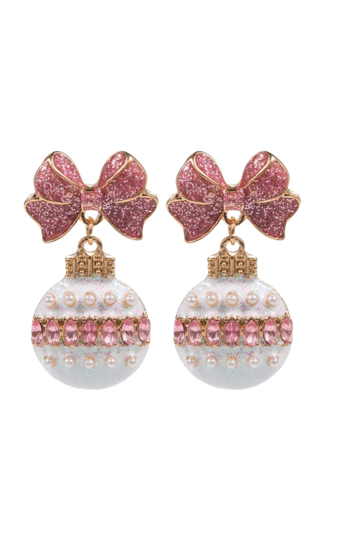 Ornament Earring - White Pink