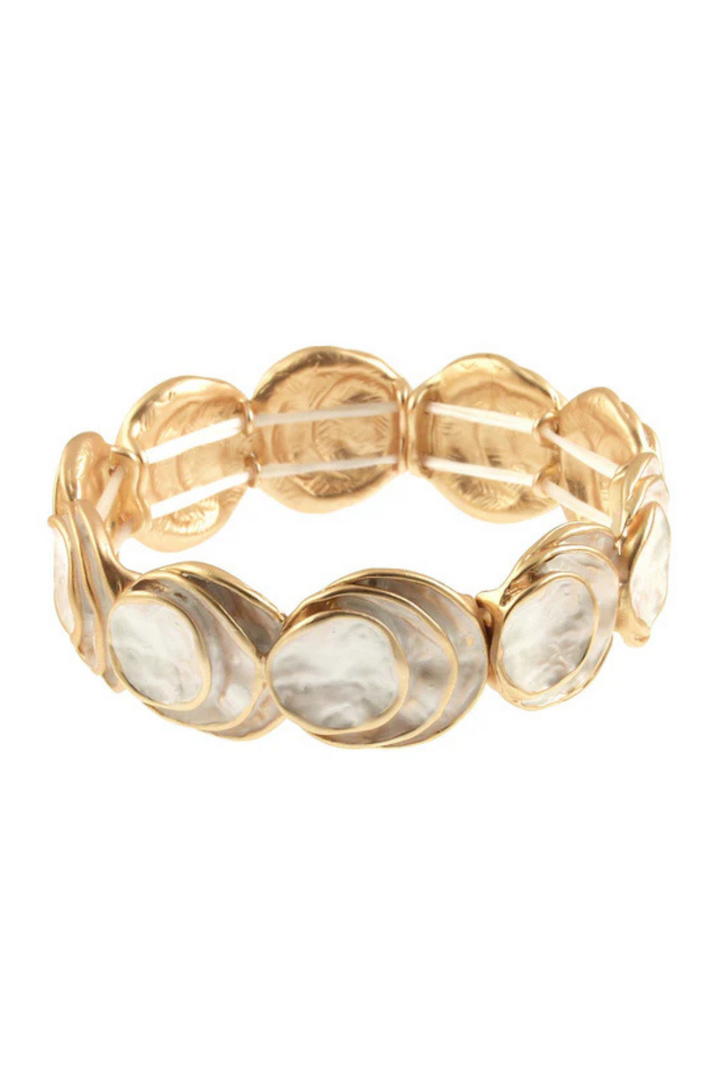 3 Circle Stack Bracelet - White Gold