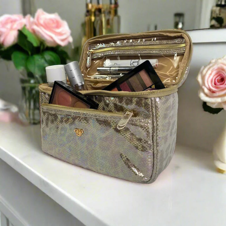 Classic Train Case - Glimmer Leopard