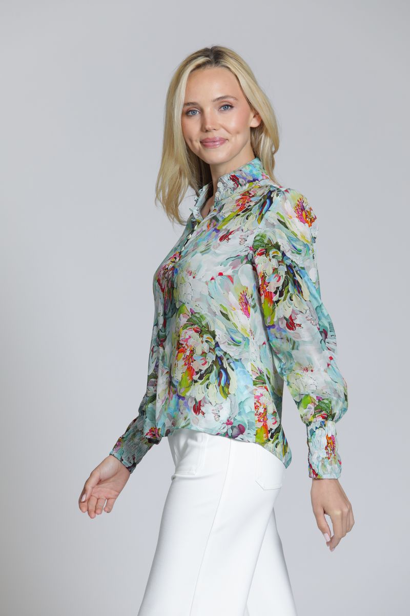 Remi Blouse - Aqua Multi