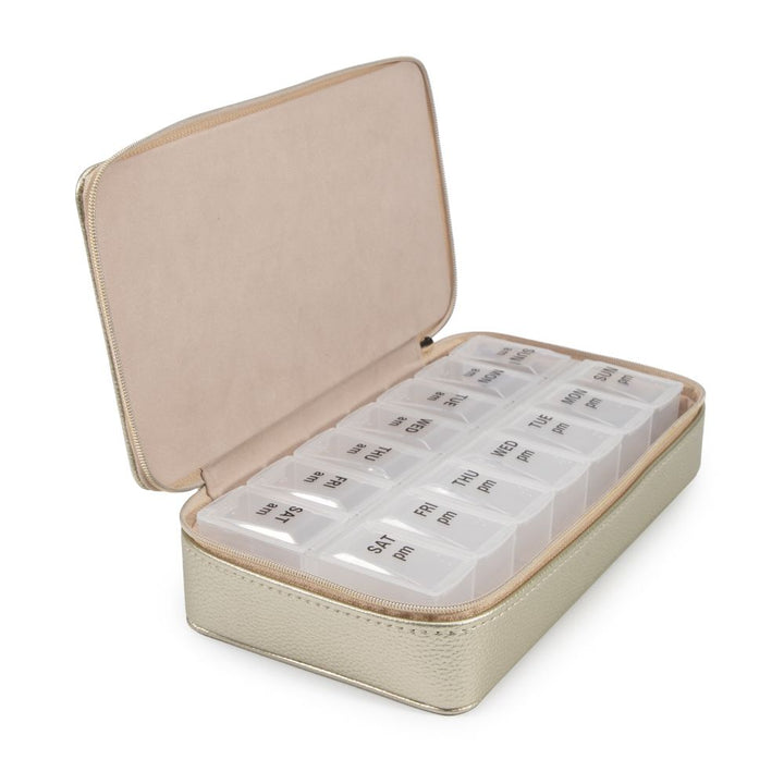 Leah Travel Pill Box - Gold