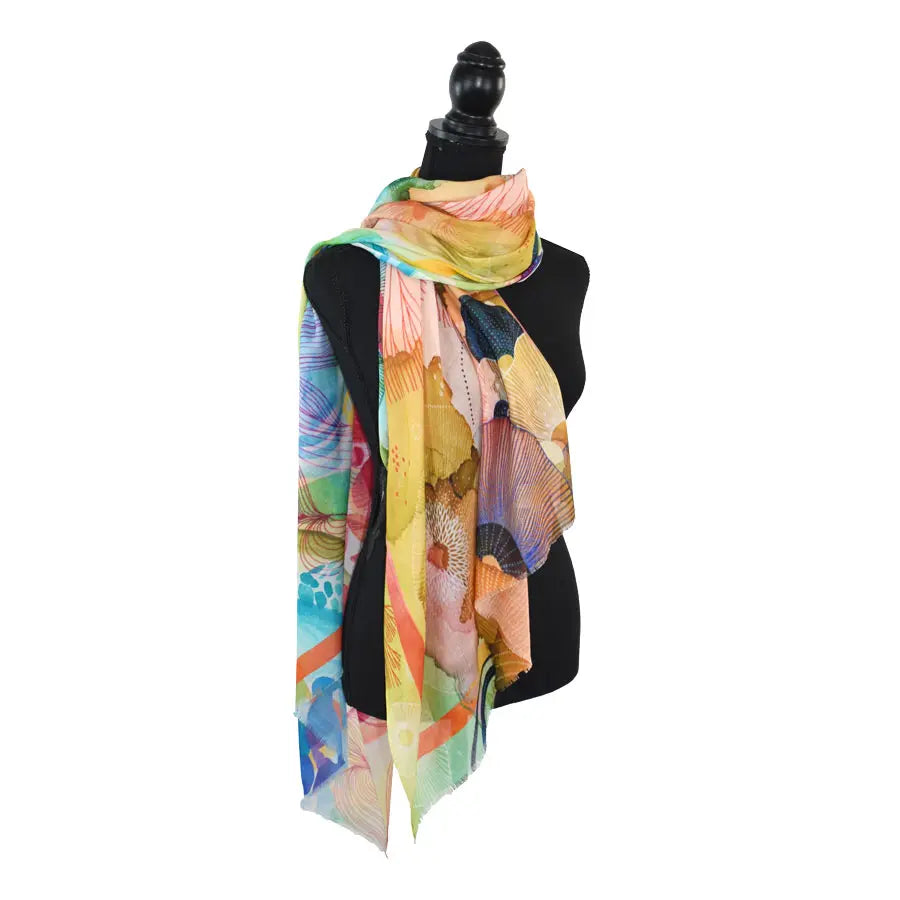 Coral Print Scarf - Multi