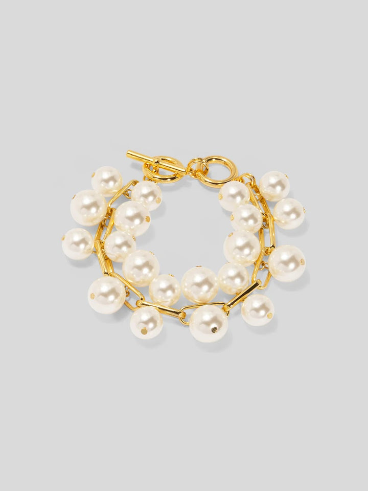 Ms Vee Bracelet - Pearl/Gold