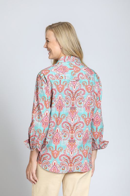 My Fun Boyfriend Top - Aqua Multi