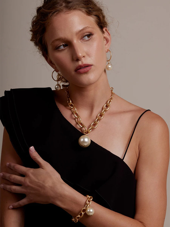 Eva Pearl Necklace - Gold/Pearl