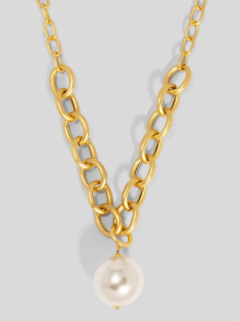 Eva Pearl Necklace - Gold/Pearl
