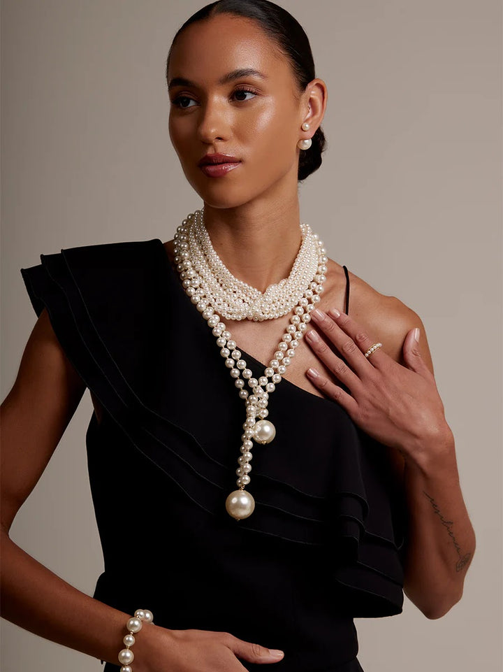 Victoria Lariat Necklace - Pearl