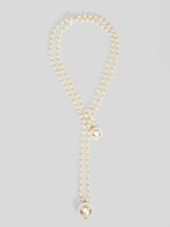 Victoria Lariat Necklace - Pearl