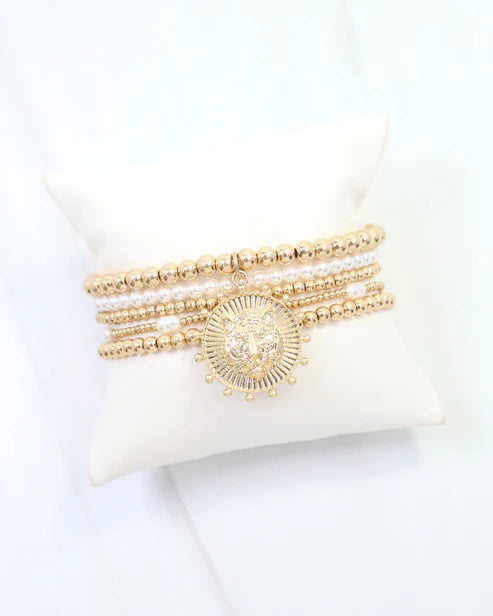 Carmen Coin Tiger Bracelet Set - Gold