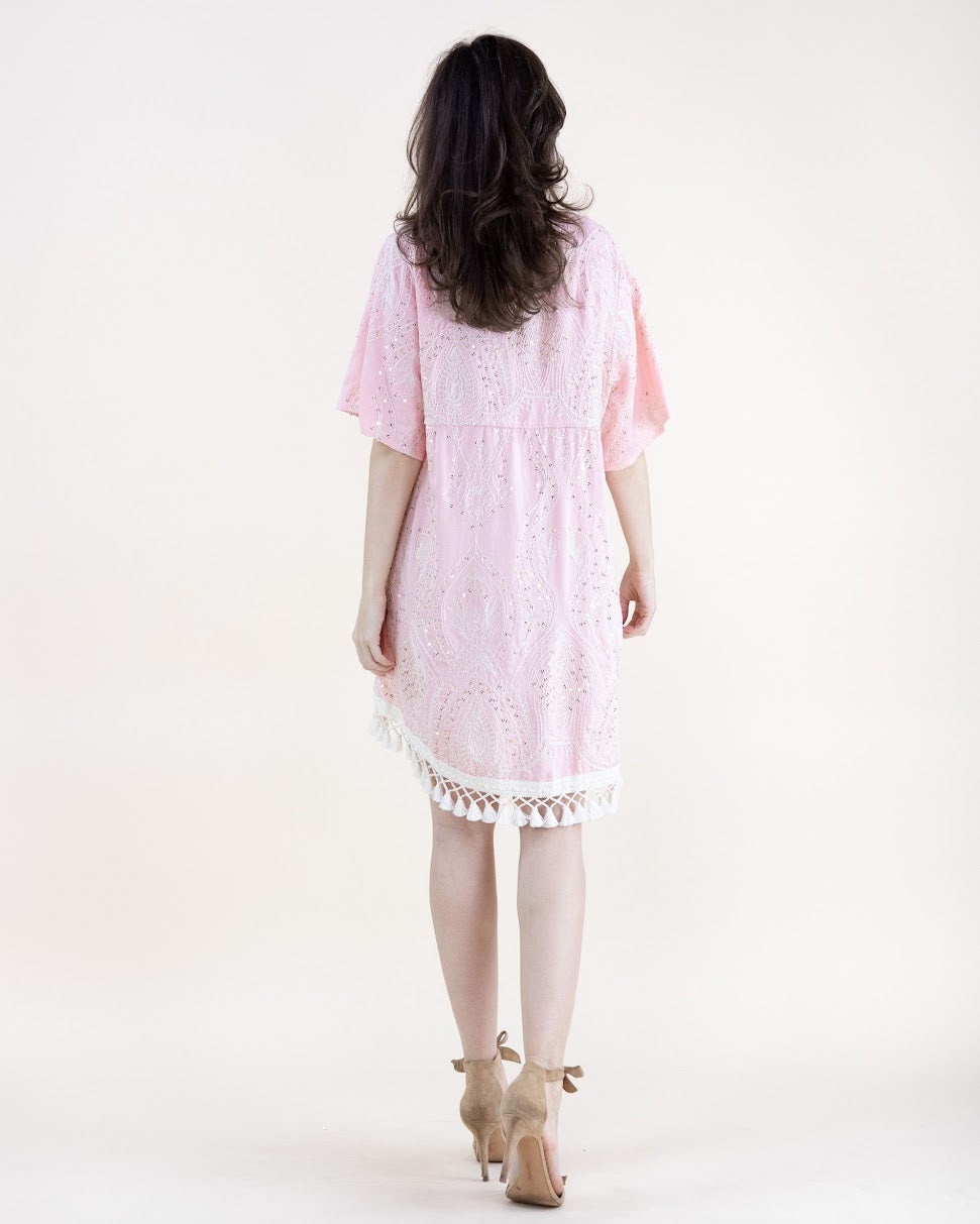 Bohemian Mini Dress - Dusty Rose
