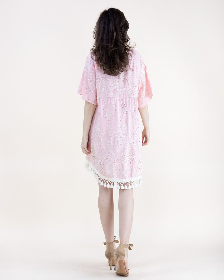 Bohemian Mini Dress - Dusty Rose