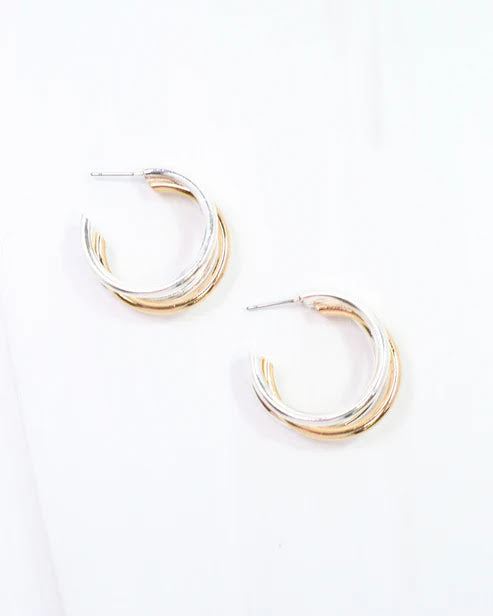 Layla Mixed Hoop - Gold Silver