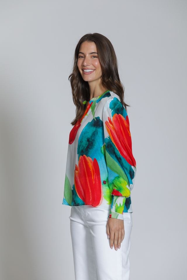 Rhea Top - Red Multi