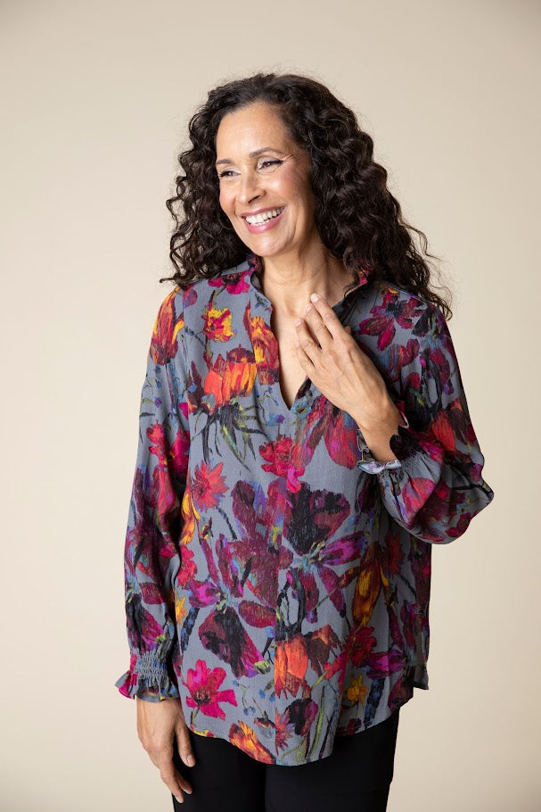 Vintage Floral Tunic - Iron